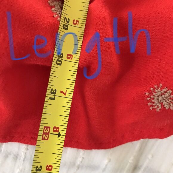 Free People Red Embroidered Cutout Long Sleeve Boho Mini Dress - M L - Picture 6 of 9
